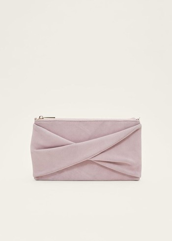 Phase Eight Latte Suede Bags Purple USA | 0214569-OT